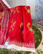 Red Floral Monipuri Saree